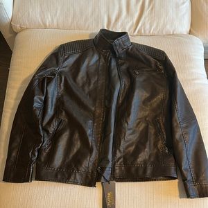NWT brown leather jacket